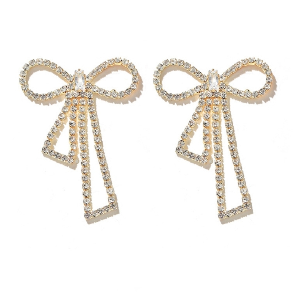 Bow Earrings gold tone